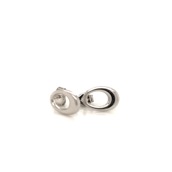 9ct White Gold Open Oval Stud Earrings