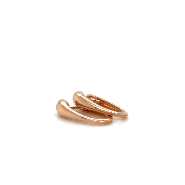 9ct Rose Gold Pol Tapered Huggy Earrings