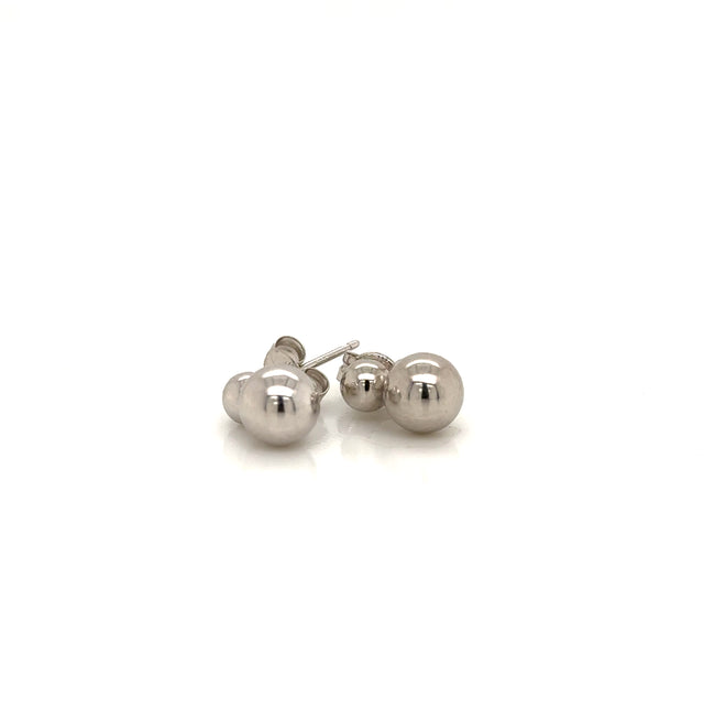 9ct White gold 2 ball drop Stud Earrings
