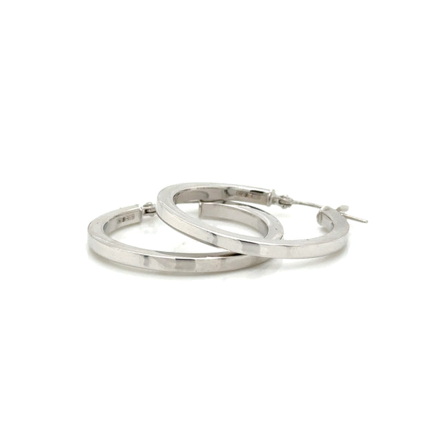 9ct White Gold Hoop Earrings