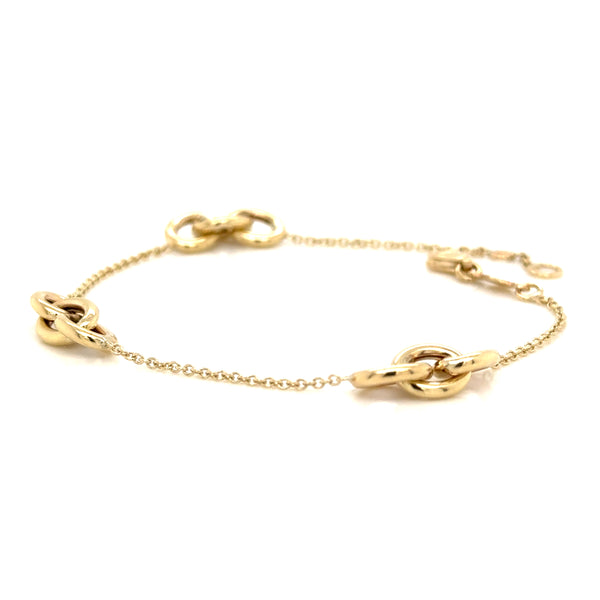 9ct Yellow Chain and Triple Oval Bracelet