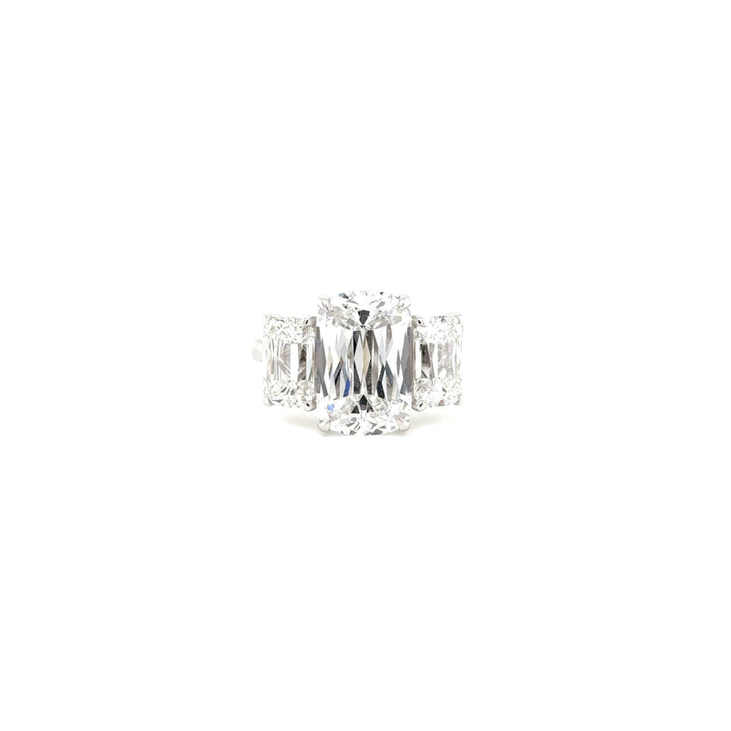 Plat Lab Grown Diamond 3 Stone Ring 6.95ct