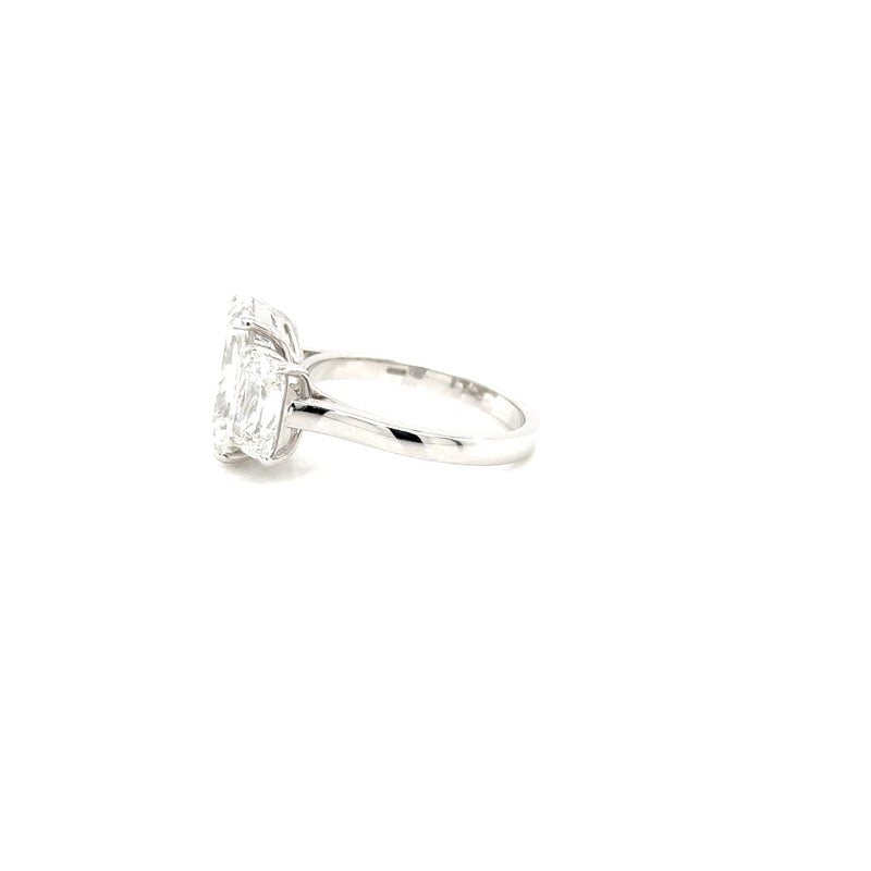 Plat Lab Grown Diamond 3 Stone Ring 6.95ct