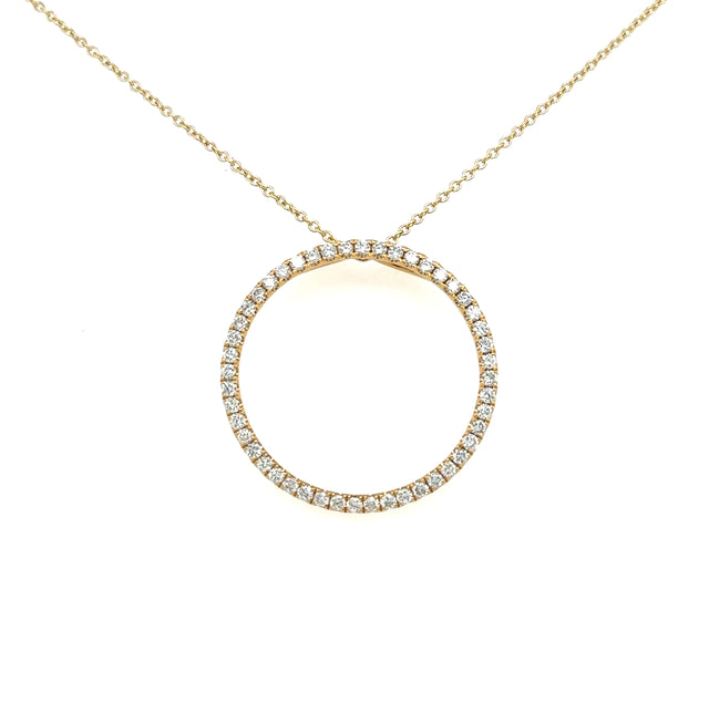 18ct yellow gold Diamond circle and chain
