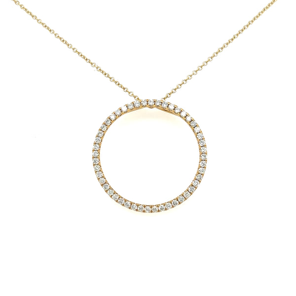 18ct yellow gold Diamond circle and chain