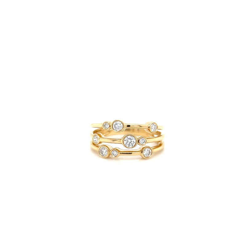 18ct Yellow Gold Rub Over Diamond Ring