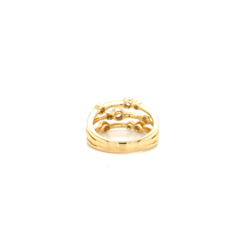 18ct Yellow Gold Rub Over Diamond Ring