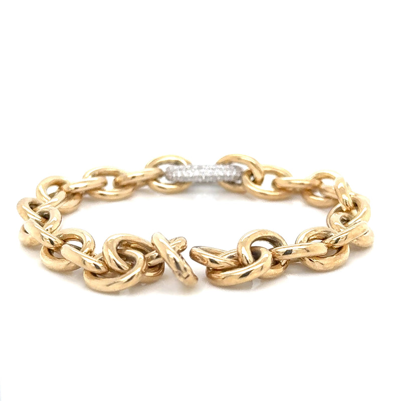 18ct Yellow Gold Lab Grown Diamond Line Bracelet