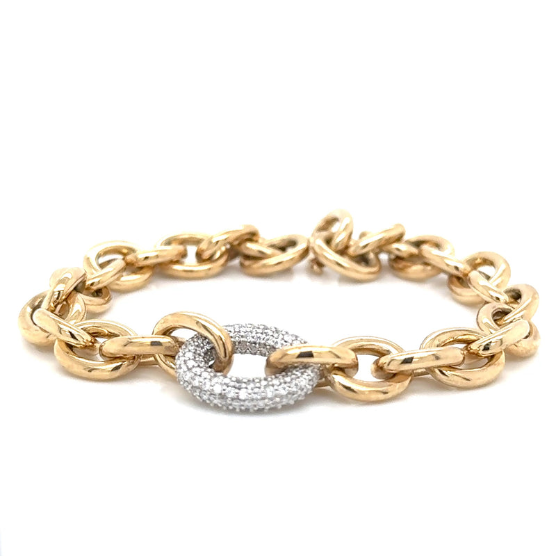 18ct Yellow Gold Lab Grown Diamond Line Bracelet