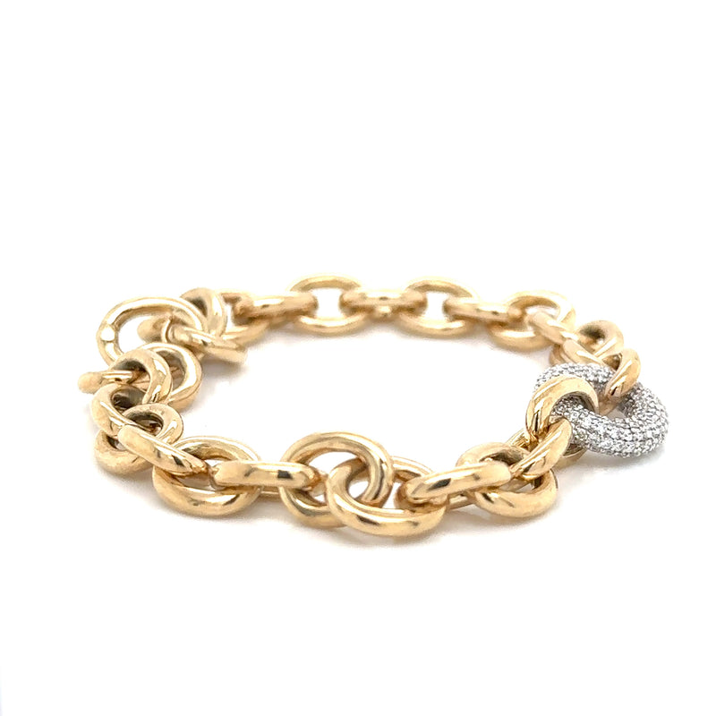 18ct Yellow Gold Lab Grown Diamond Line Bracelet