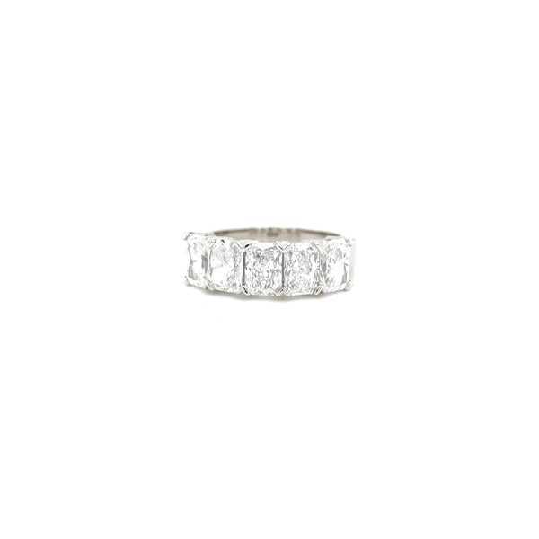 Platinum Lab Grown Diamond 5 Stone Radiant Ring 3.64ct