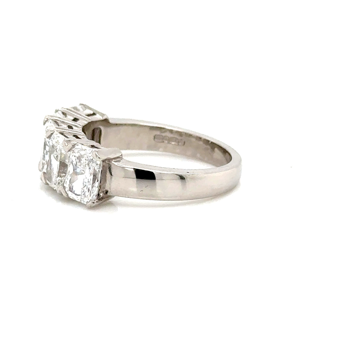 Plat Lab Grown Diamond 5 Stone Radiant Ring 3.64ct