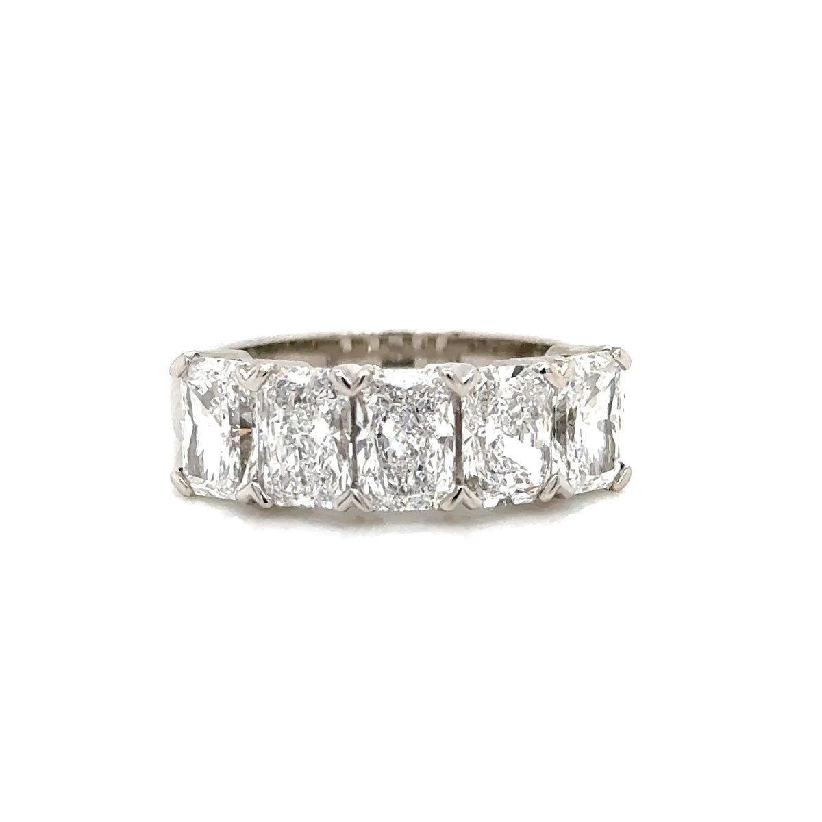 Plat Lab Grown Diamond 5 Stone Radiant Ring 3.64ct