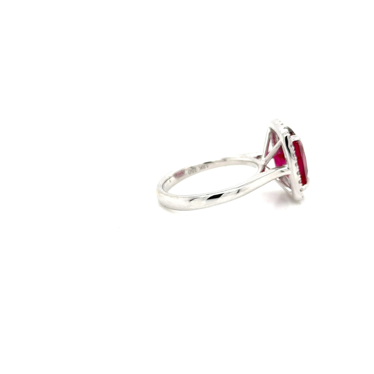 ESL Handmade 18ct white gold Rubellite Garnet and Diamond ring