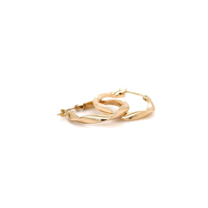 9ct Yellow Gold Twist hoops