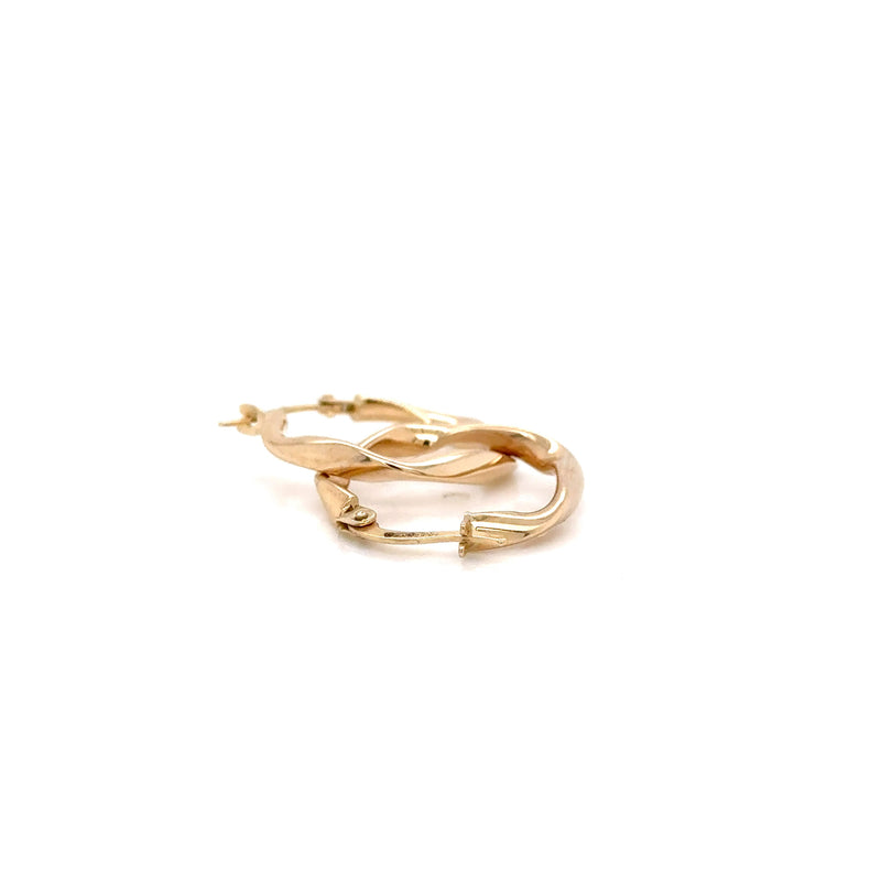 9ct Yellow Gold Twist hoops