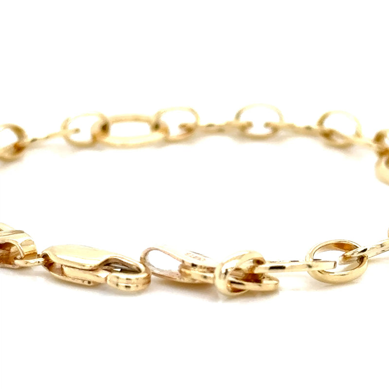 9ct Yellow Gold Flat Oval Chain 7.5 inch