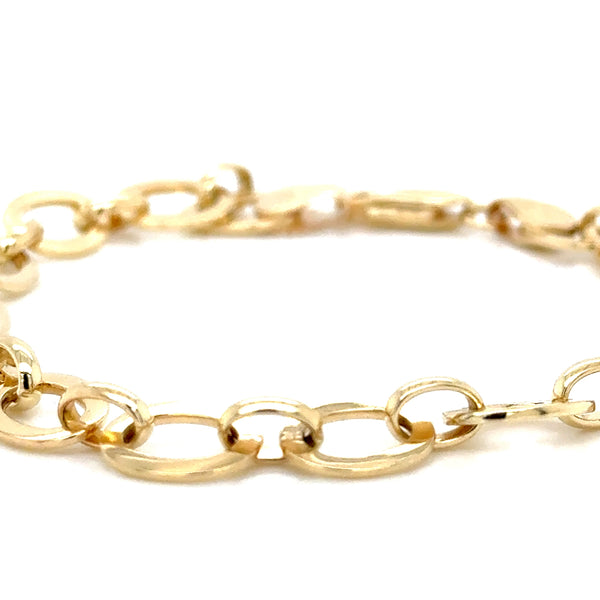 9ct Yellow Gold Flat Oval Chain 7.5 inch