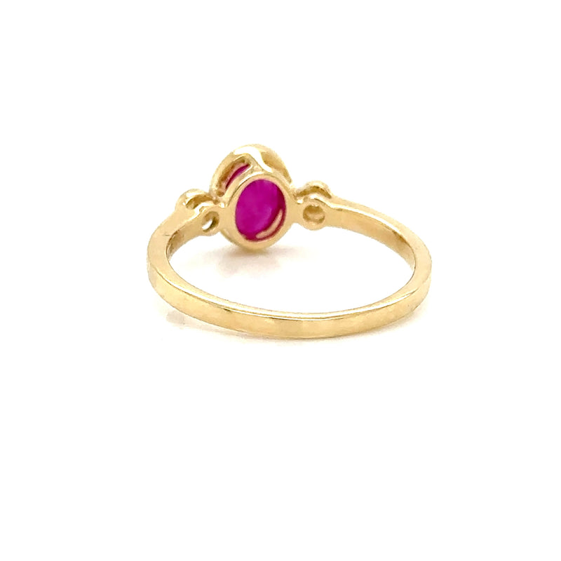 9ct Yellow Gold Ruby and Diamond Ring