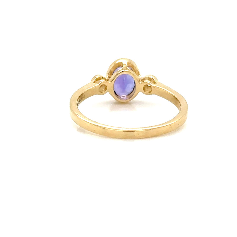 9ct Yellow Gold Tanzanite and Diamond Ring