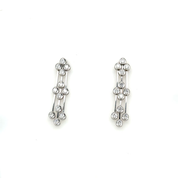 18ct White Gold Diamond Drop Earrings