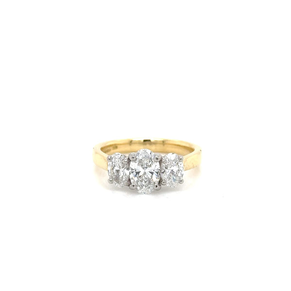 18ct Yellow Gold Lab Grown Diamond 3 Stone Ring