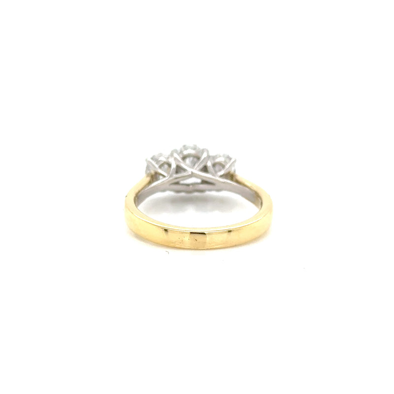 18ct Yellow Gold Lab Grown Diamond 3 Stone Ring