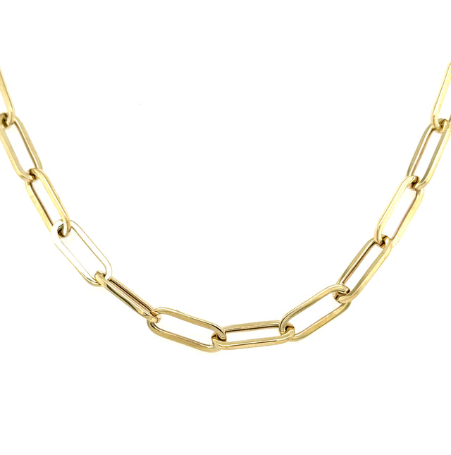 9ct Yellow Gold Paper Link Chain 18 inch