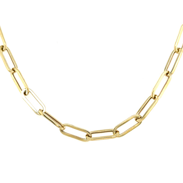 9ct Yellow Gold Paper Link Chain 18 inch