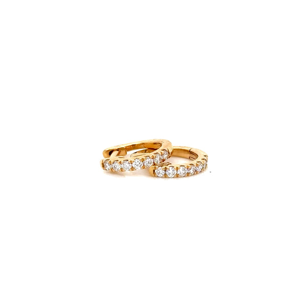 18ct Yellow Gold Diamond Huggies