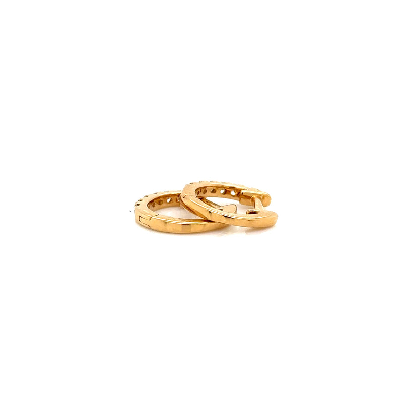 18ct Yellow Gold Diamond Huggies