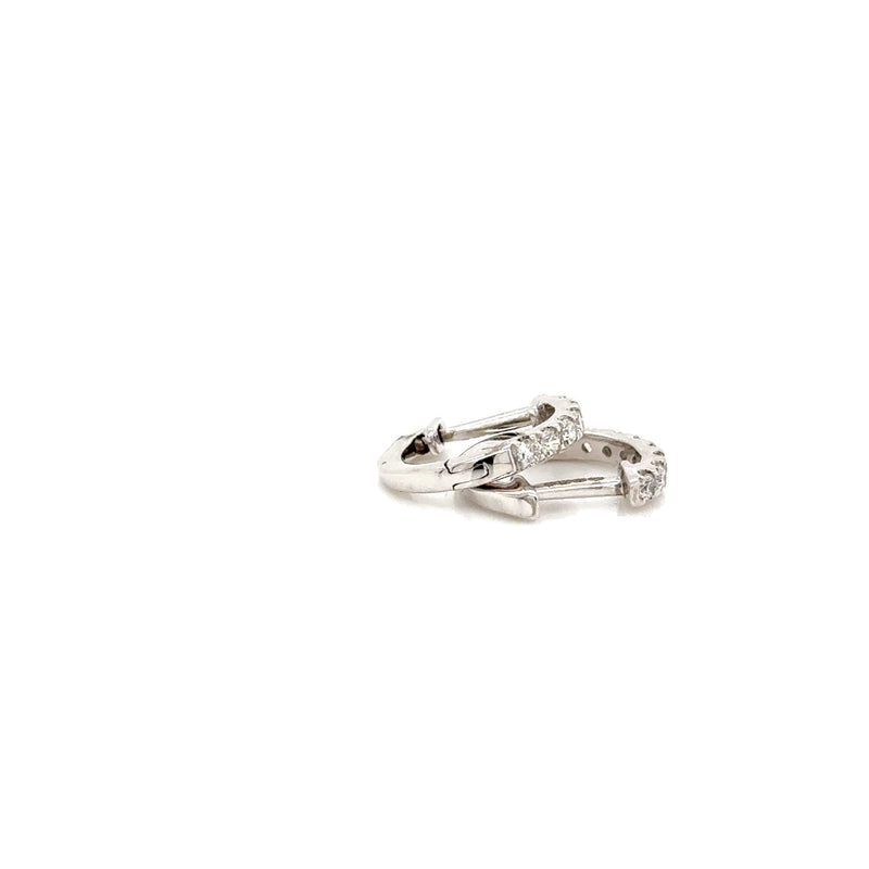 18ct White Gold Diamond Huggies