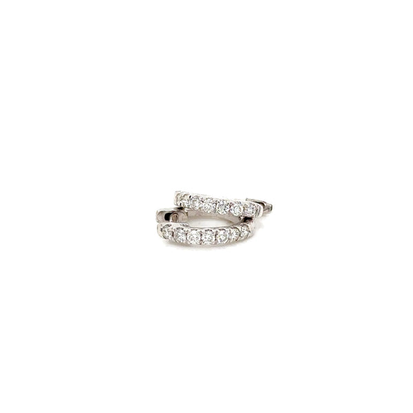 18ct White Gold Diamond Huggies