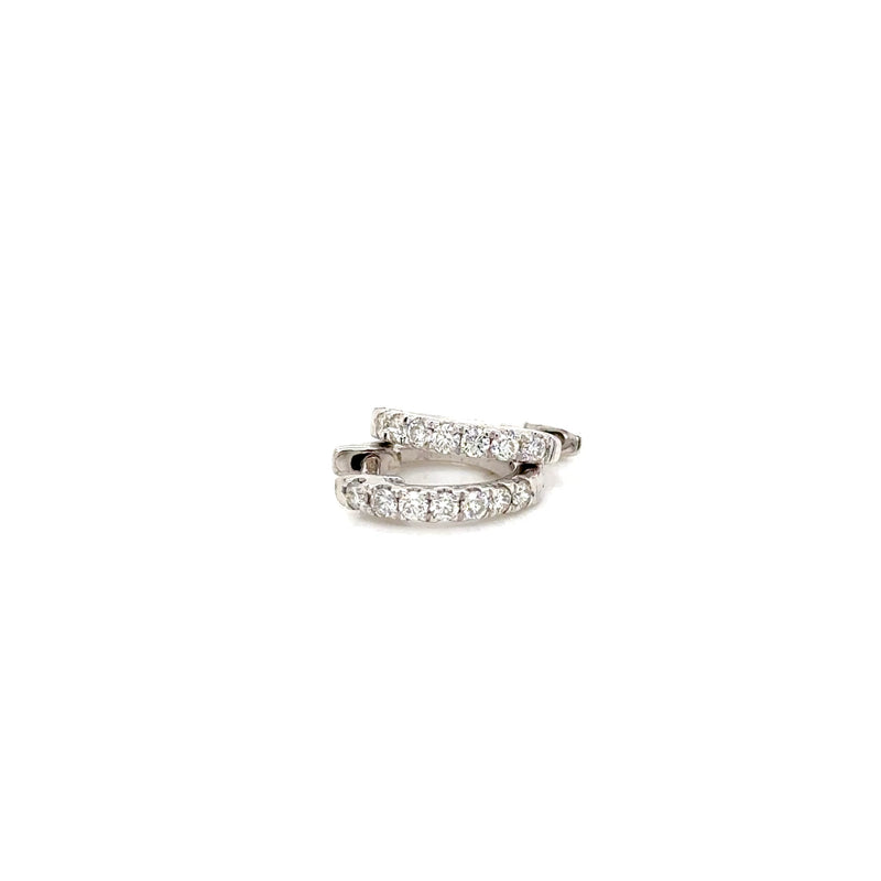 18ct White Gold Diamond Huggies