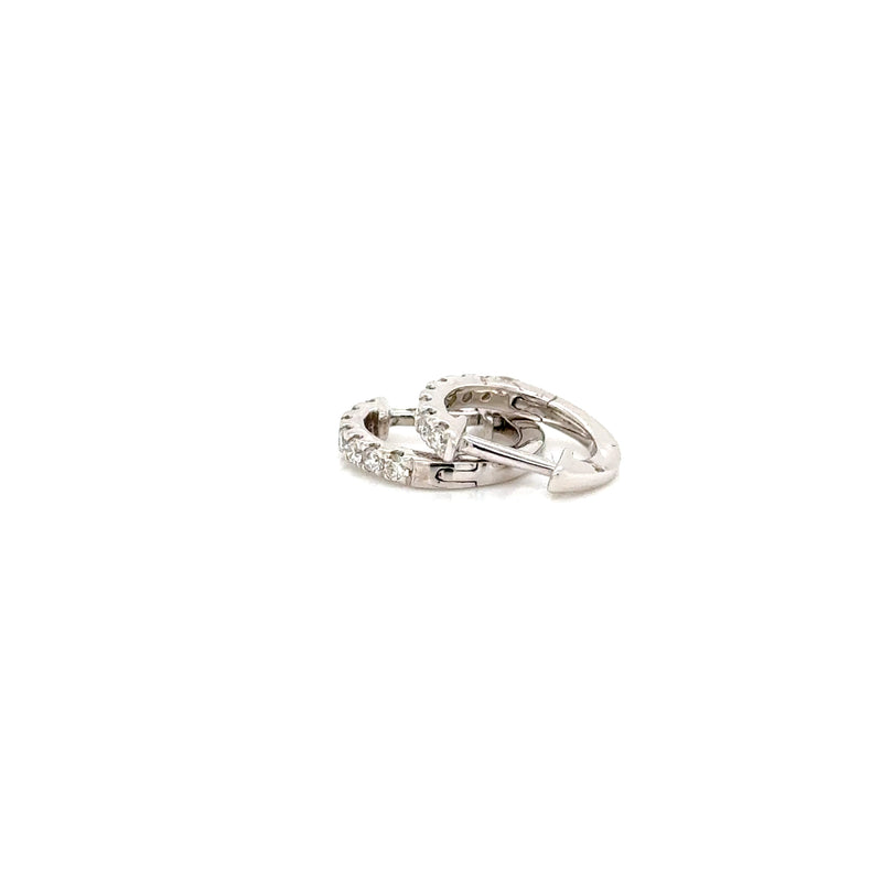 18ct White Gold Diamond Huggies