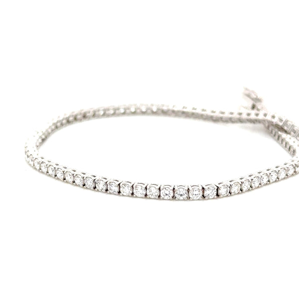 18ct White Gold Lab Grown Diamond Line Bracelet 2ct