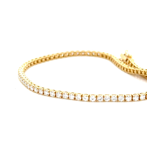 18ct Yellow Gold Lab Grown Diamond Line Bracelet 2ct