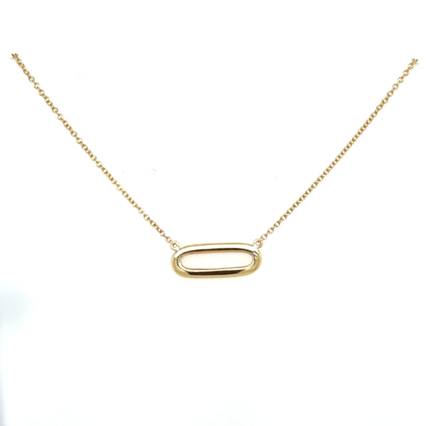 9ct Yellow Gold ESL Handmade Oval Pendent