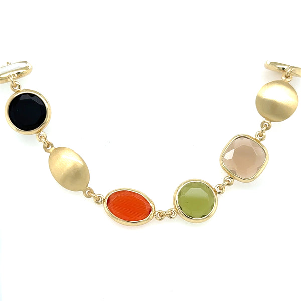 Aquaforte Gold Plated Multi Coloured Necklet