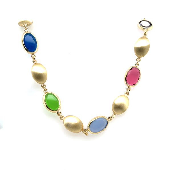 Aquaforte Gold Plated Multi Coloured Necklet