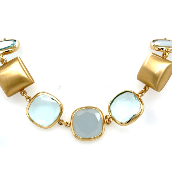 Aquaforte Gold Plated Blue Coloured Necklet