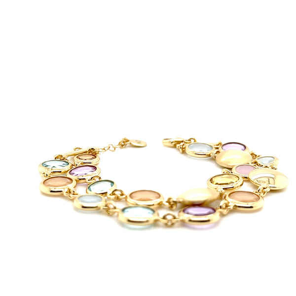 Aquaforte Gold Plated Pastel Coloured Bracelet