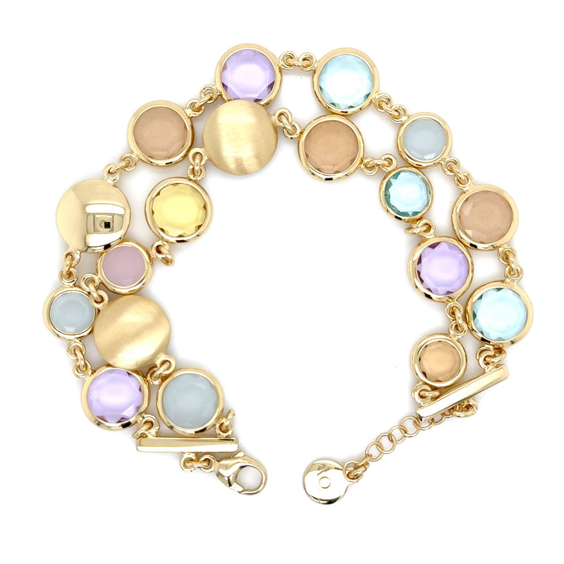 Aquaforte Gold Plated Pastel Coloured Bracelet