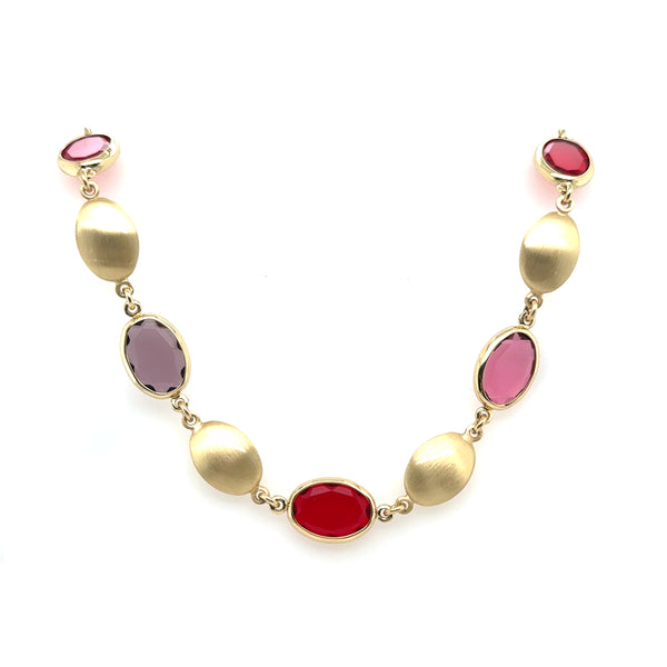 Aquaforte Gold Plated Red stone Necklet