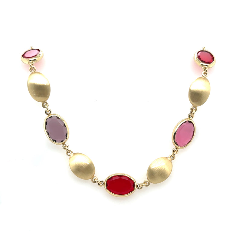 Aquaforte Gold Plated Red stone Necklet