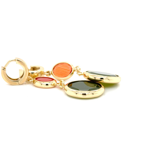 Aquaforte Gold Plated Coloured Drop Earrings