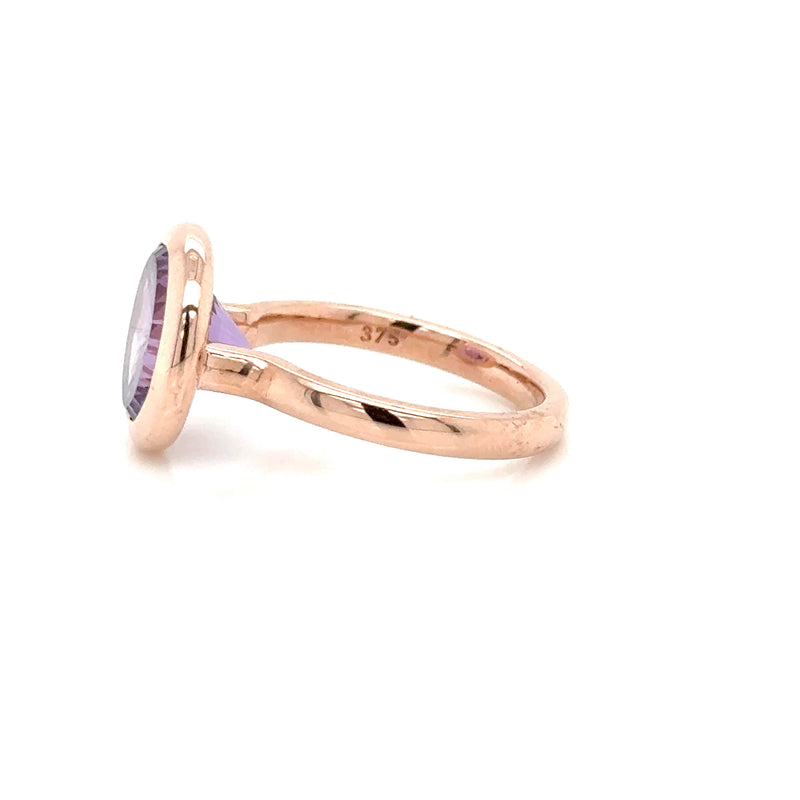 9ct Rose Gold Amethyst Ring