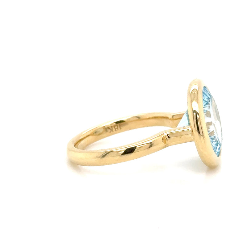 18ct Yellow Gold Blue Topaz Ring