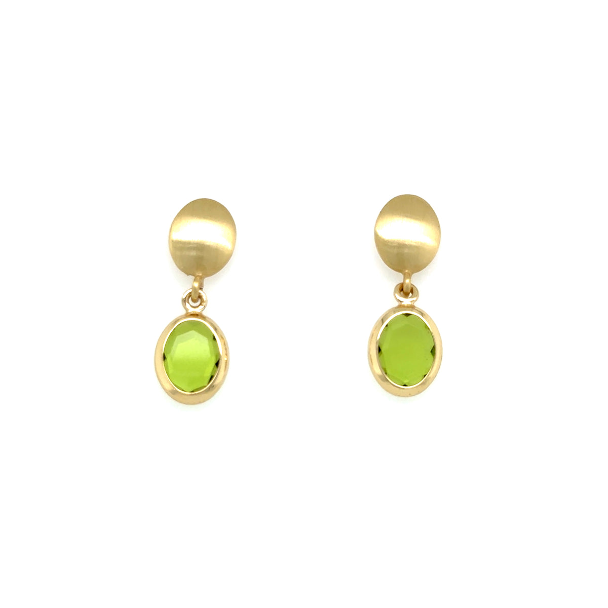 Aquaforte Gold Plated Drop Earrings with Green Stone