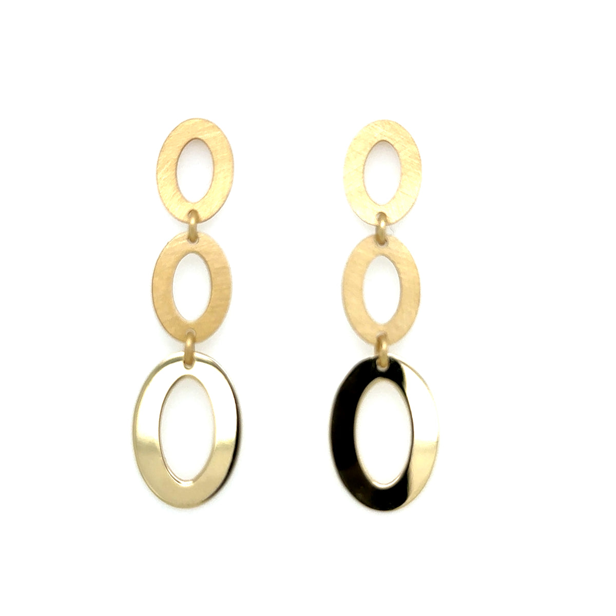 Aquaforte Gold Plated Drop Oval Earrings